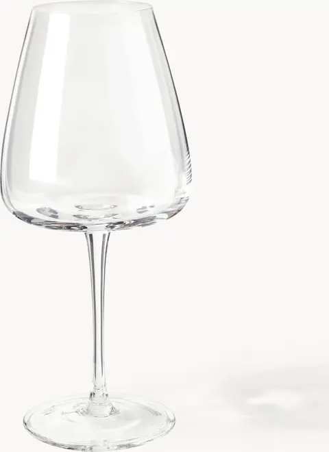 Mundgeblasene Rotweingläser 4 Stk., Transparent aus Kalkatronglas mundgeblasen