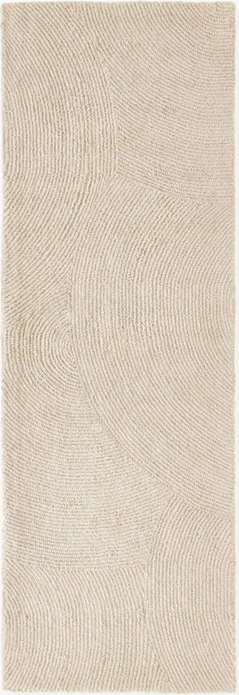 Handgetufteter Wollläufer Hellbeige 80 x 250