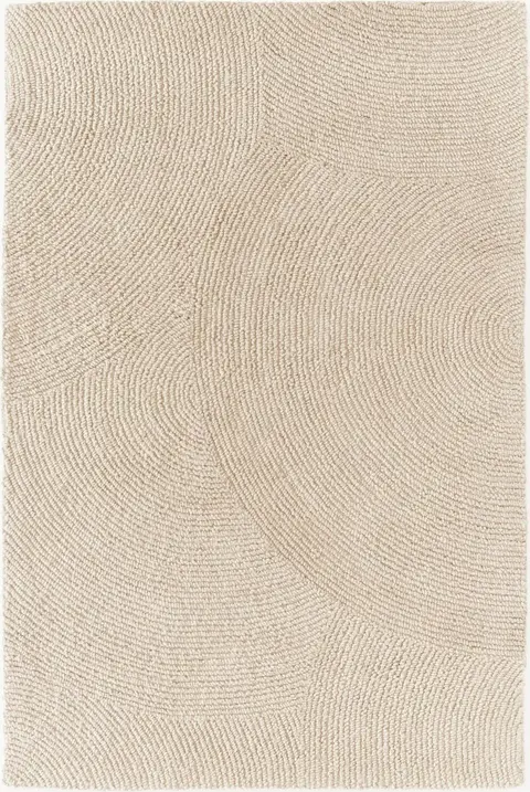 Handgetufteter Wollteppich hellbeige 120×180