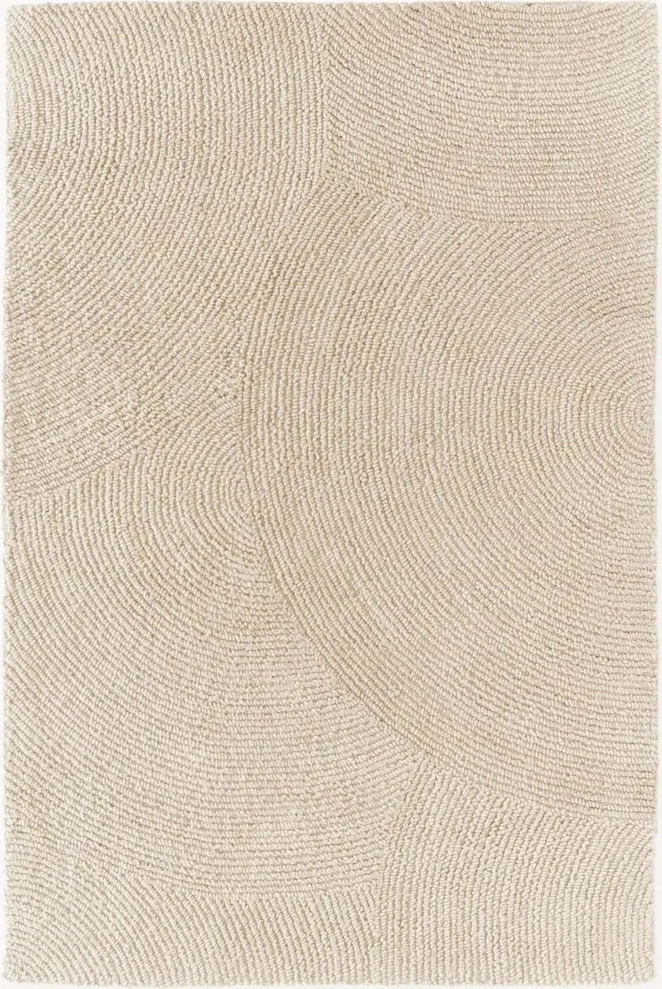 Handgetufteter Wollteppich hellbeige 120×180