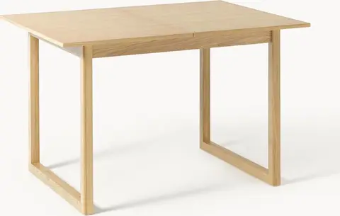 Ausziehbarer Esstisch HOLZ B 120 – 160 cm x T 90 cm, hellles Holz