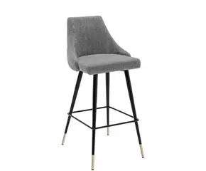 Handgefertigter Thekenstuhl Eichholtz, Grau aus Polyester, Vliesstoff