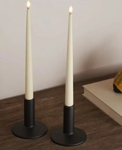 LED Stabkerzen Lack CREME 2 Stk.