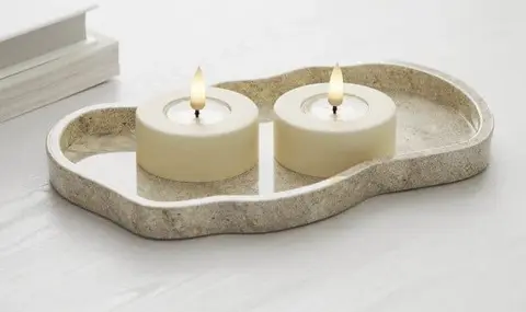 LED Teelichter JUMBO Creme 2 stk. aus Wachs