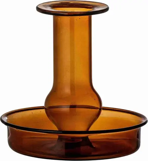 Kerzenhalter Quinn, Braun aus Glas