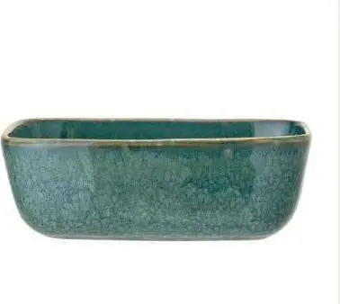 Servierschüssel Türkis 14,5×10,5, Grün, Türkis aus Steinzeug
