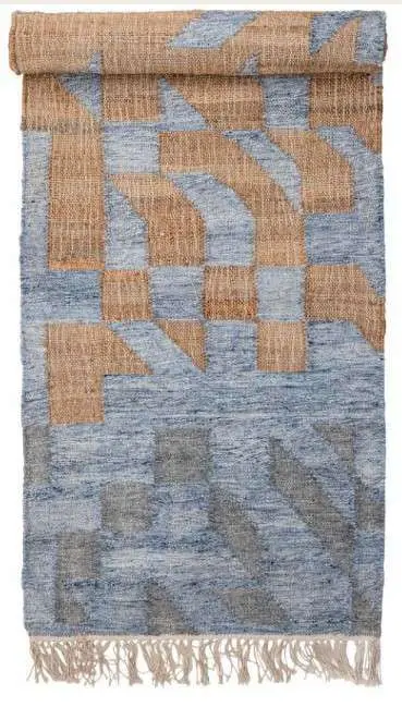 Teppich Vikka Blau, Jute 245 x 75