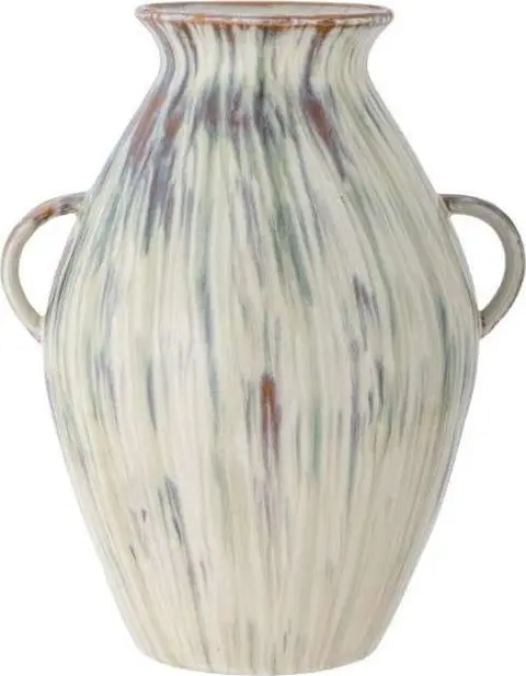Vase Sanella, Grün aus Steingut
