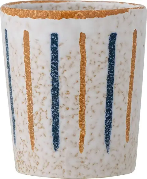 Becher Lobelia, beige, blau, gelb aus Keramik