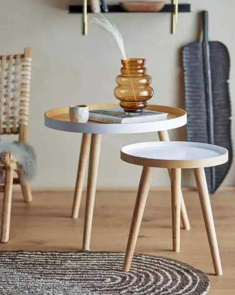 Couchtisch CAPPUCCINO 2er Set, Braun aus Bambus