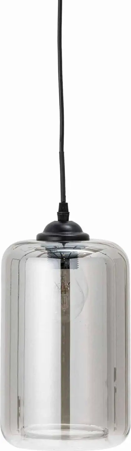 Pendelleuchte Yoana, grau-braun transparent aus Glas, Metall