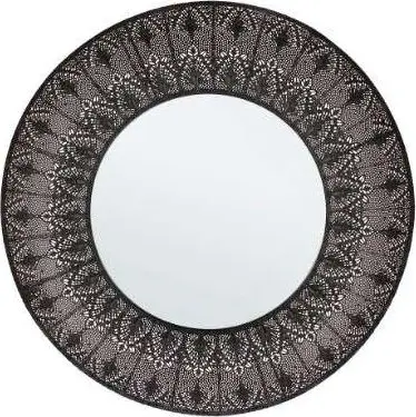 Spiegel Larjam, Schwarz aus Metall, Glas