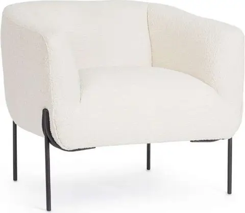 Sessel CLAUDINE Bouncle‘, Weiß aus Bouncl‘ – – Ansicht 2 – Ansicht 2