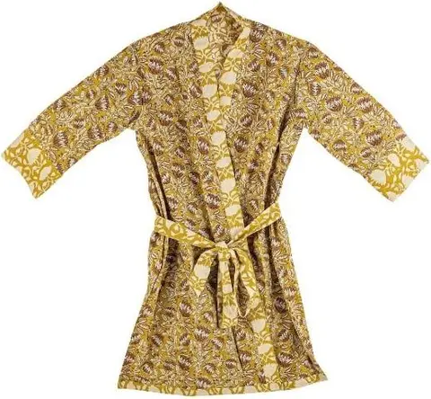 Kimono Chambery Ocker aus Baumwolle Einheitsgöße