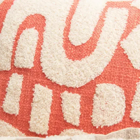 CUSHION NAIROBI 45X45, Lachsrot, Beige aus Baumwolle