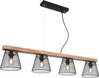 Hängeleuchte Holz 4-flammig