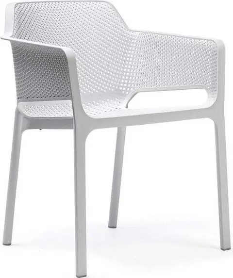 Nardi Armlehnstuhl Net bianco aus Kunststoff, UV-beständig