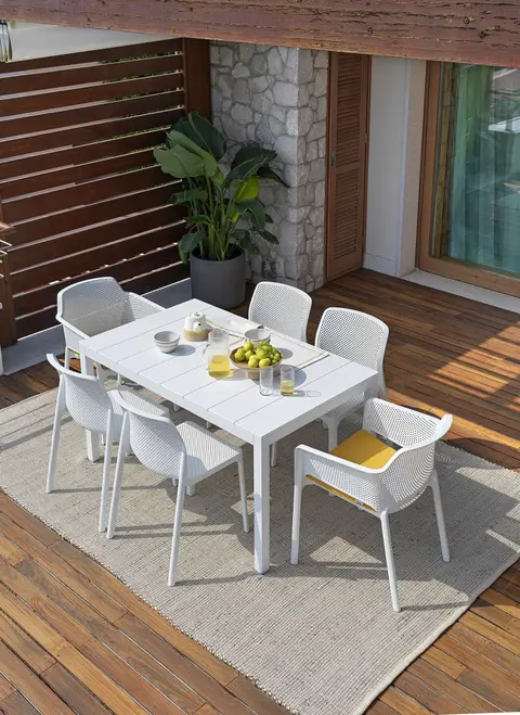 Nardi Armlehnstuhl Net bianco aus Kunststoff, UV-beständig – Ansicht 2 – Ansicht 2