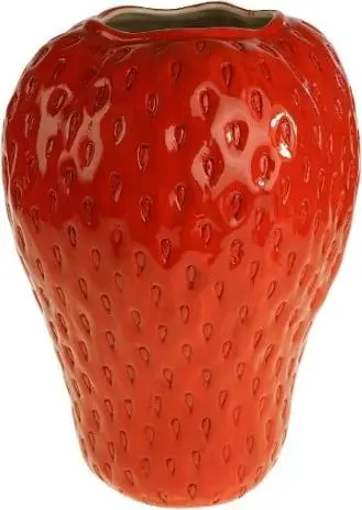 Vase ERDBEERE, Rot aus Dolomit