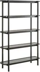 Standregal Libby Eichenholz Schwarz 120xH190cm aus Eichenholz