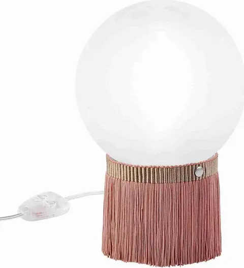 Tischlampe im Charleston Style, Weiß, Rosa aus Kunststoff, Polypropylen