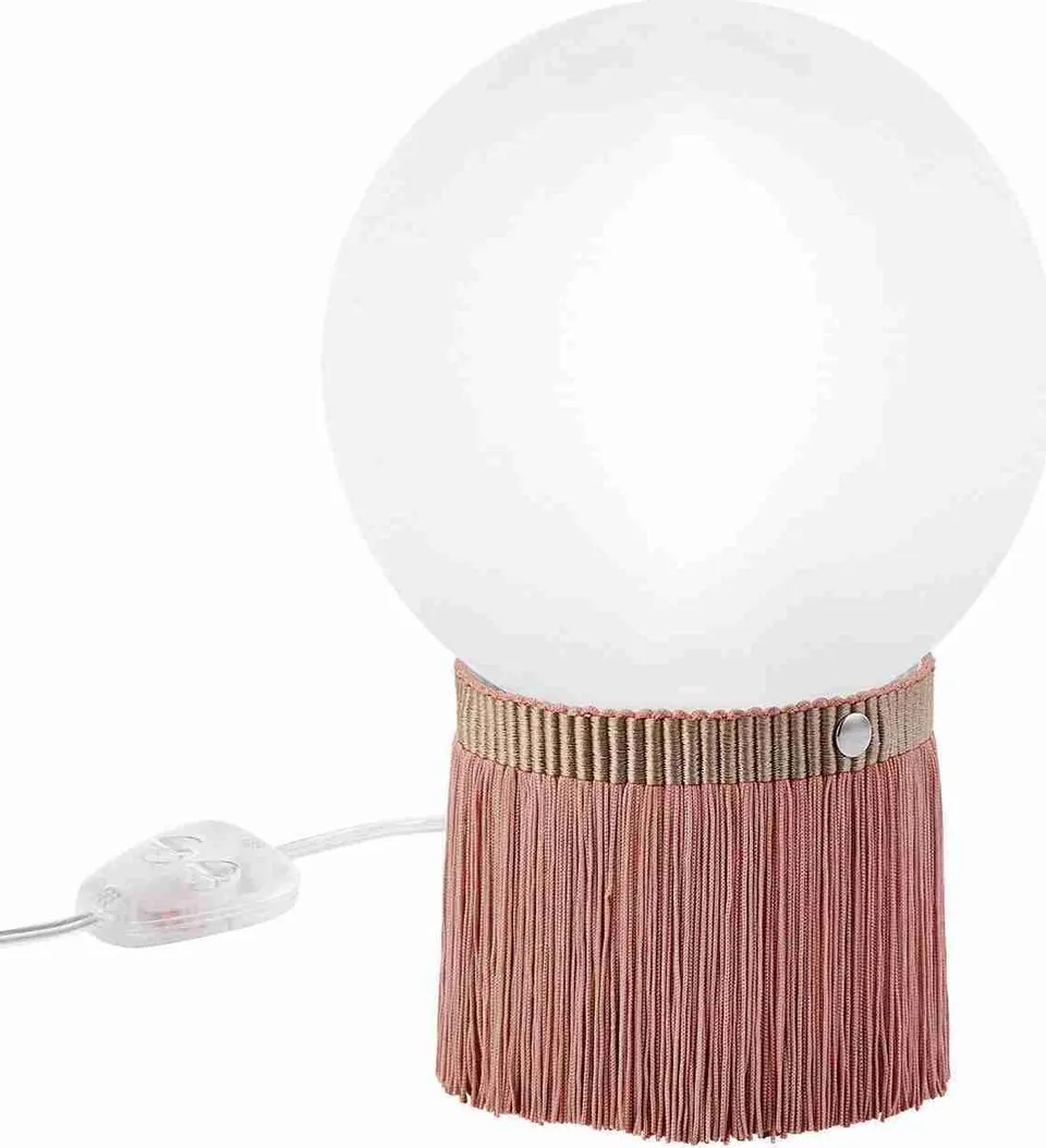 Tischlampe im Charleston Style, Weiß, Rosa aus Kunststoff, Polypropylen
