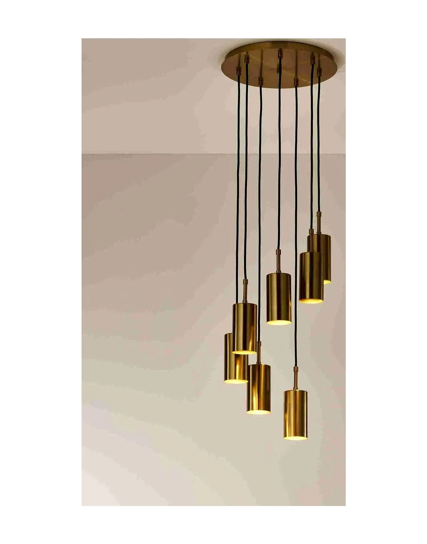 Cluster-Pendelleuchte Messing-Schwarz, Ø 38 cm – Ansicht 4