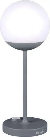 Mobile LED-Außentischlampe, Grau, Weiß aus Aluminium, Kunststoff