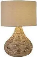 Tischlampe Linna aus Rattan, Natur
