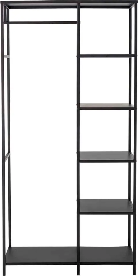 Metall-Kleiderschrank Valde schwarz 183 * 90 * 40 aus Metall – Ansicht 2 – Ansicht 2