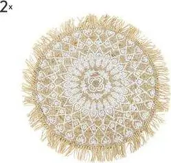 Platzsets Kreta, 2 Stück, natur, silber aus Jute