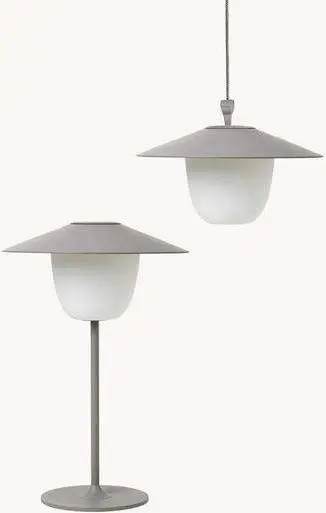 Mobile dimmbare LED-Außenleuchte Ani, grau, weiß