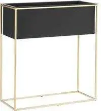 XL Übertopf Leilani aus Metall, Schwarz, Goldfarben