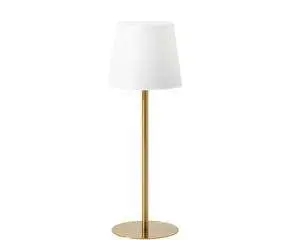 Dimmbare Tischlampe mit USB, Goldfarben aus Kunstoff, Metall