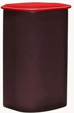 Handgefertigte Aufbewahrungsdose, Pflaume, Rot aus Steinpulver