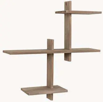 Wandregal Gawy – Kiefernholz, Dunkles Holz aus Kiefernholz