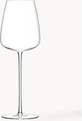 Filigrane mundgeblasene Weißweingläser 2 Stk., Transparent aus Glas