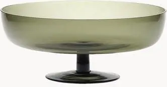Mundgeblasene Glas-Servierschale Diseguale, grün-grau aus Glas