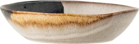 Handgemachte Suppenteller JULY Steingut, Blau, Grau, Beige aus Steingut