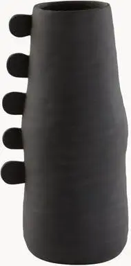Design-Vase Stila, schwarz aus Kunststoff