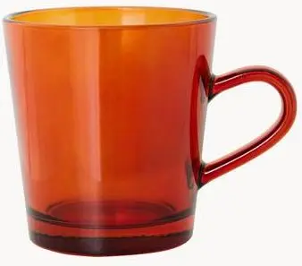 Tassen 70’s aus Glas, 4 Stück, Braun