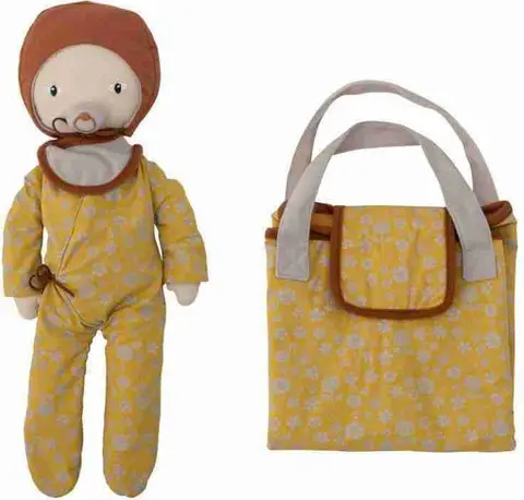 Funktions-Stoffpuppe mit Wickeltasche, Mehrfarbig aus Textil
