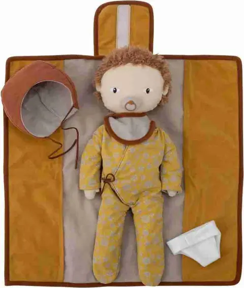 Funktions-Stoffpuppe mit Wickeltasche, Mehrfarbig aus Textil – Ansicht 2 – Ansicht 2
