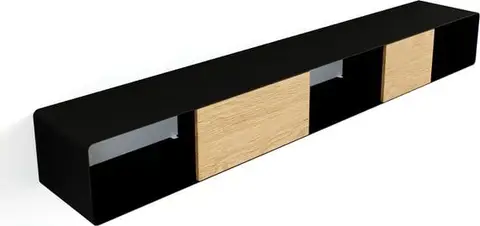 Wand-Sideboard Sion mit Holz B 120 cm H 15 cm, Schwarz aus Metall – Ansicht 2 – Ansicht 2