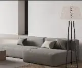 Stehleuchte LITIMO Beige Lodenstoff H 172 x D 45 aus Aluminium