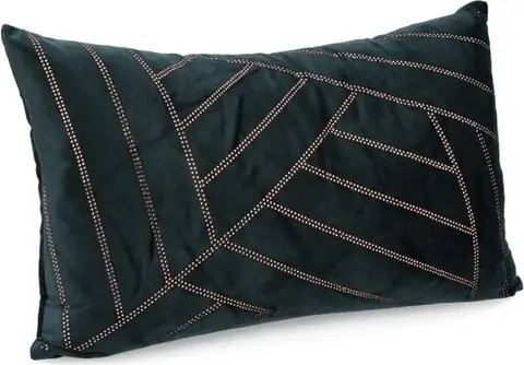 Kissen Love Grün 50×30 aus Polyester mit Glitzer