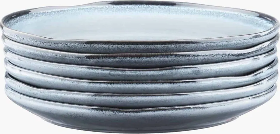 Speisteller Genesis, 6er-Set, blau aus Steingut glasiert