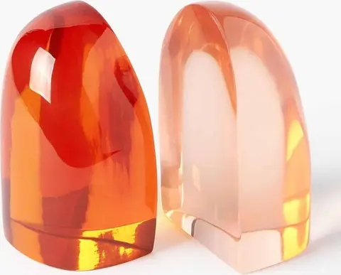 Buchstützen Celina, 2er-Set, rot, orange aus Glas