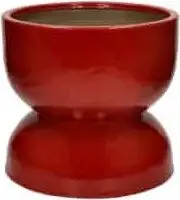 Übertopf Eisen Emaille Rot D29xH27 aus Eisen, Emaille