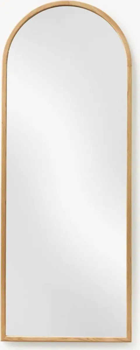 Ganzkörperspiegel mit Eichenholzrahmen H 170 x B 65, Helles Holz aus Eichenholz, Spiegelglas